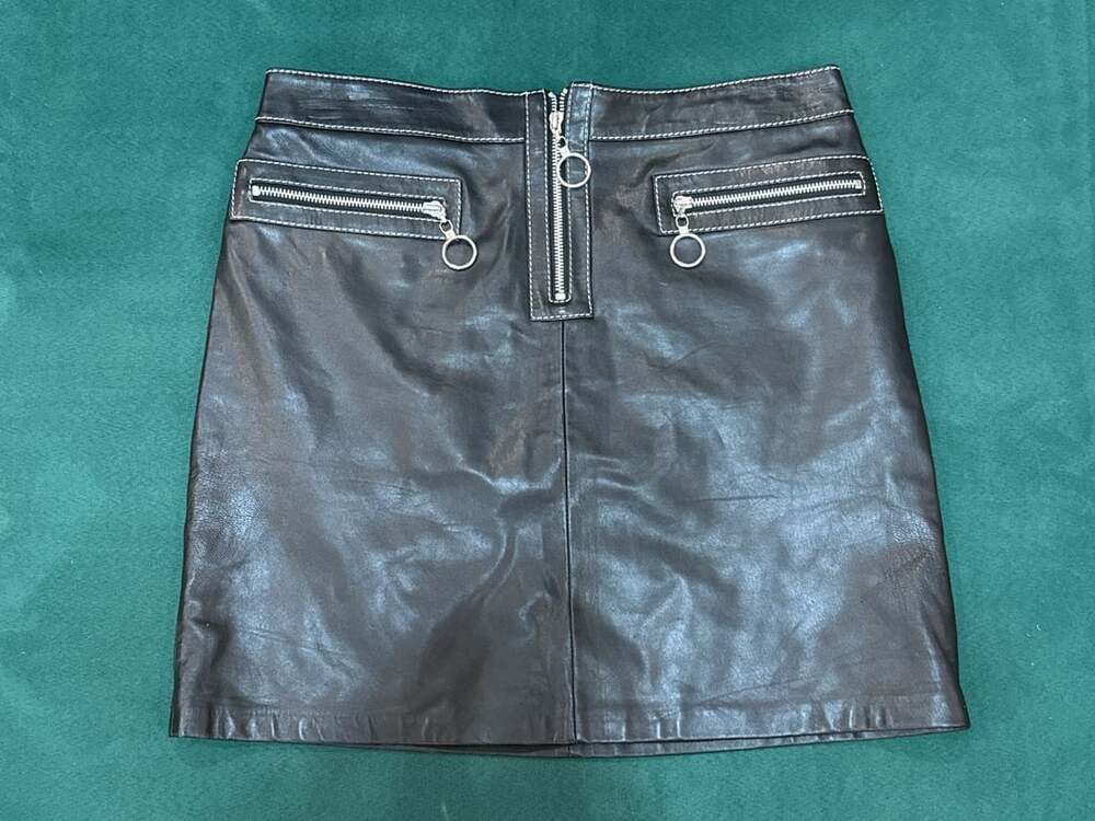 Michael Michael Kors Black 100% Leather Mini Skirt